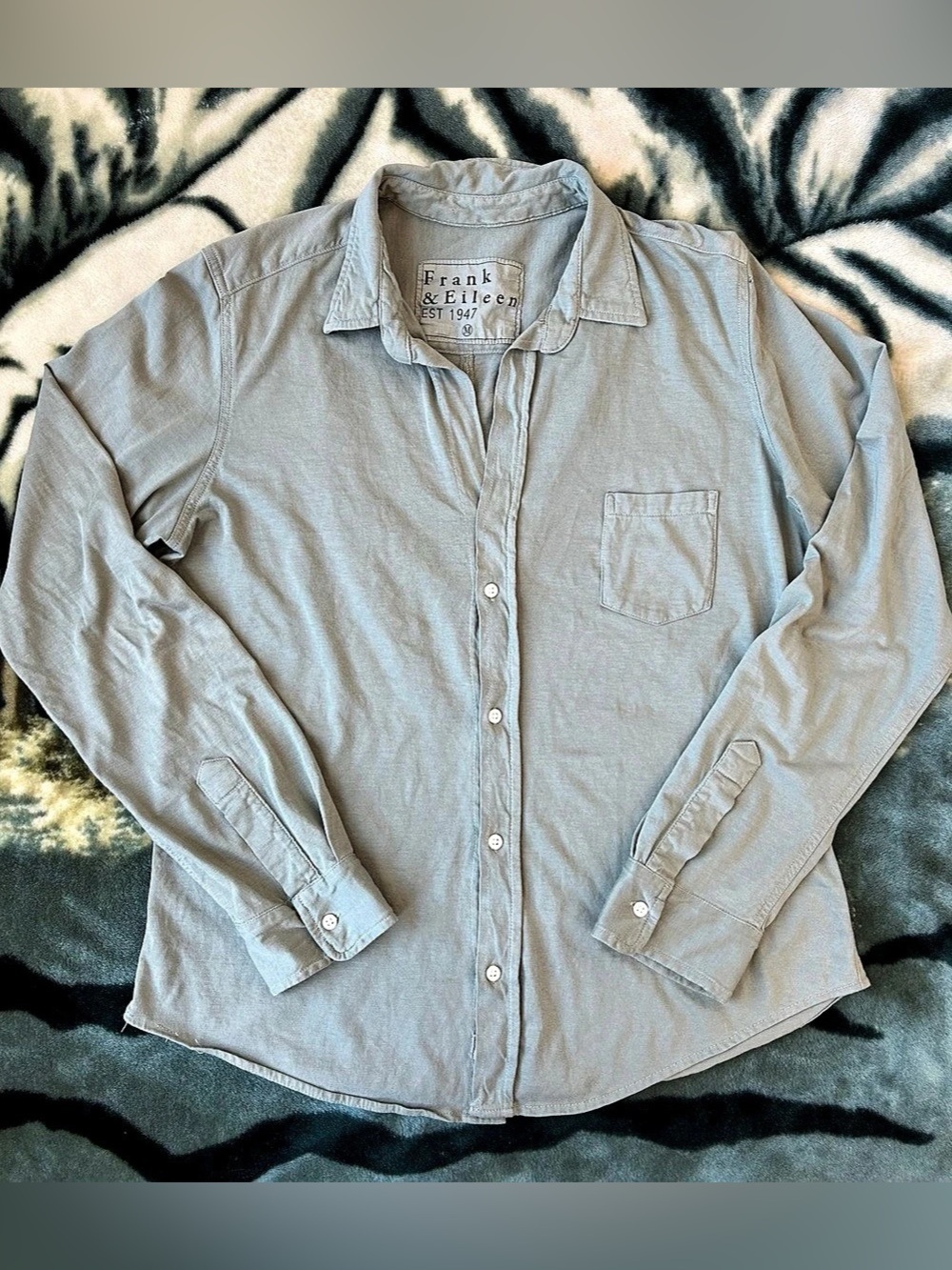 Frank & Eileen BARRY Green Button Up Shirt Soft Cotton Medium